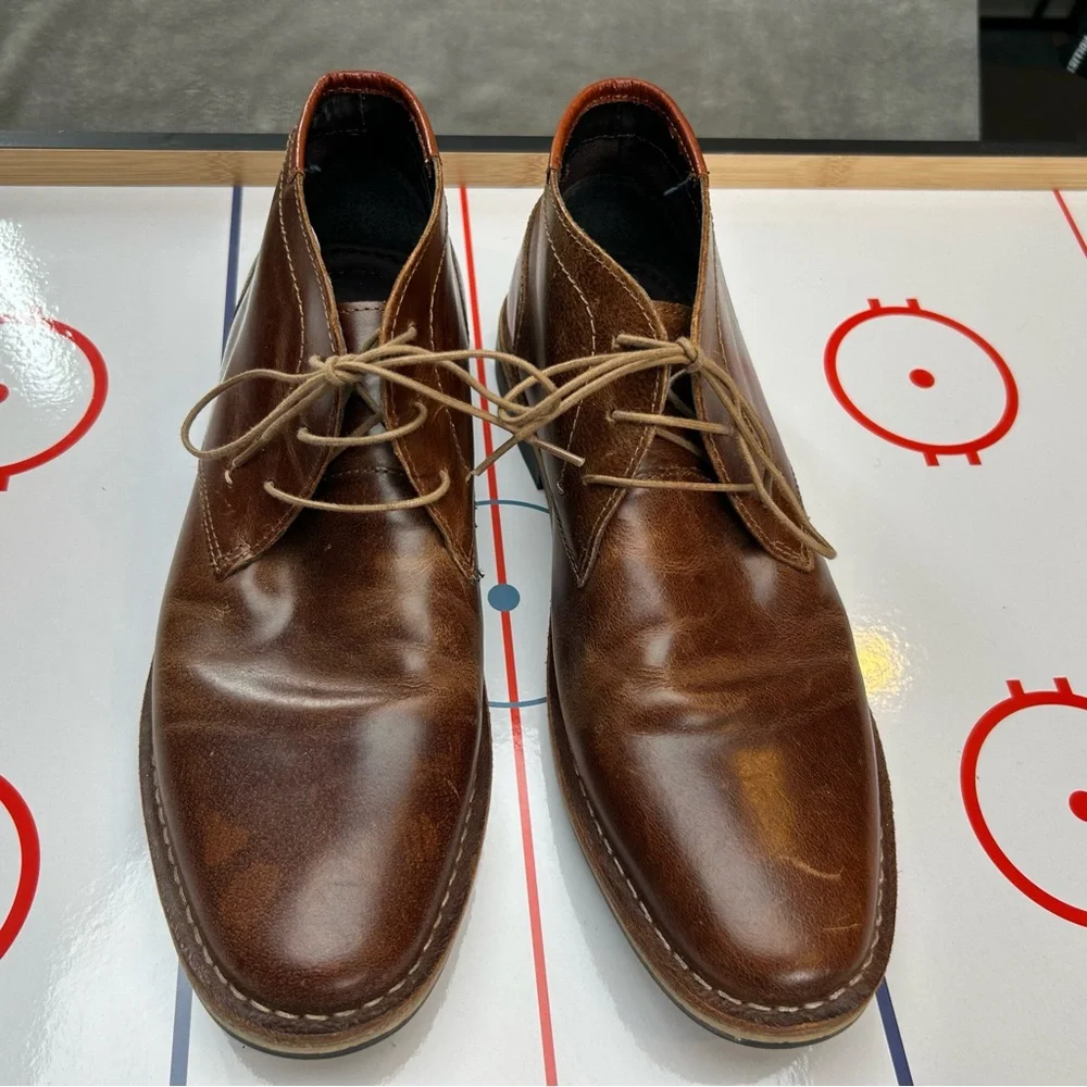 Steve Madden‎ Harken Chukka Desert Ankle Boots Men 10.5 Brown Leather Shoes